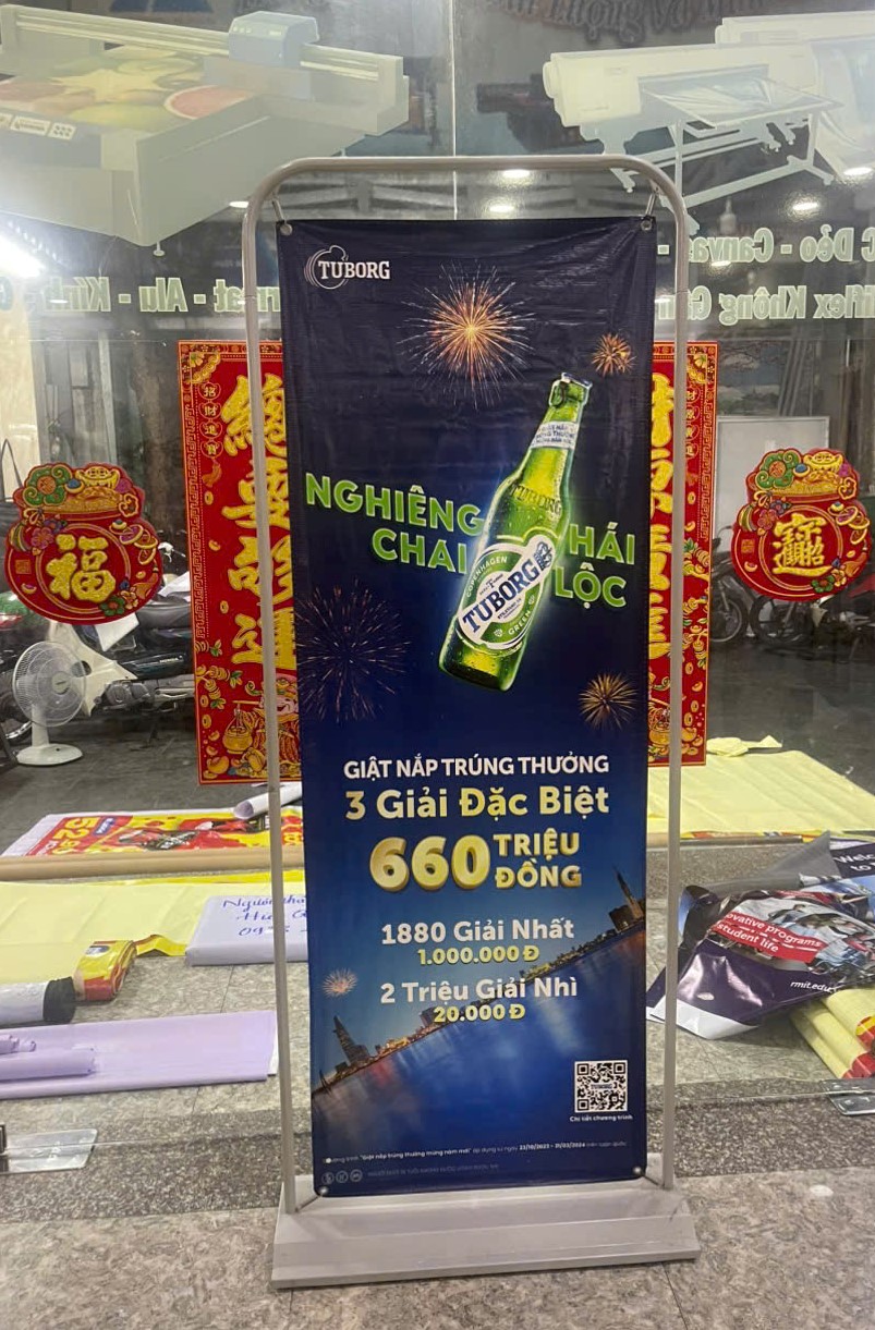 STANDEE KHUNG CỬA 2 MẶT HAHA
